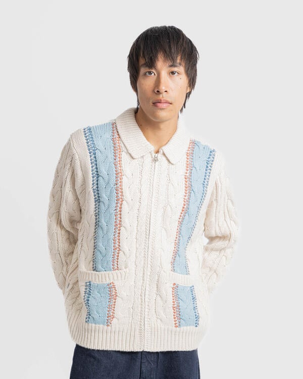 Obey Ezra zip up cardigan | 151010037-UBM | AFEW STORE